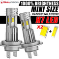 Mini H7 LED Headlight Bulb CANBUS 6000K 3-Side CSP Turbo H7 LED High Low Beam For Car Head