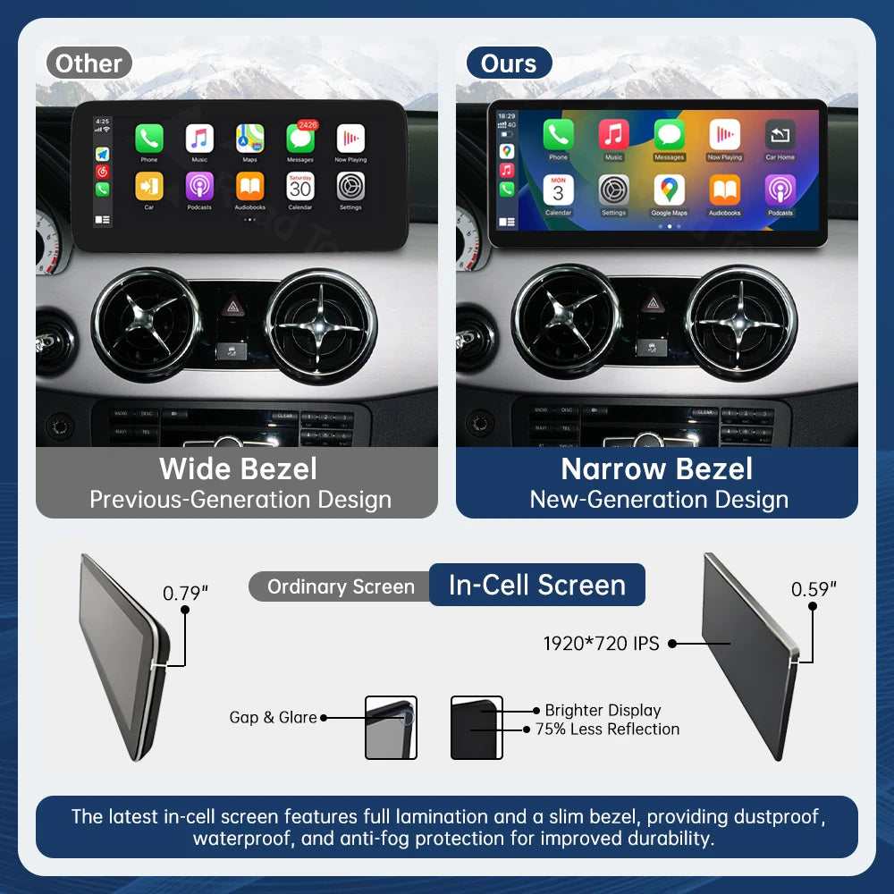CN 10.25 12.3''Multimedia Display For Benz GLK 2013-2015 NTG4.5 LHD Touch Screen Wireless  | AUTOKITSHOP