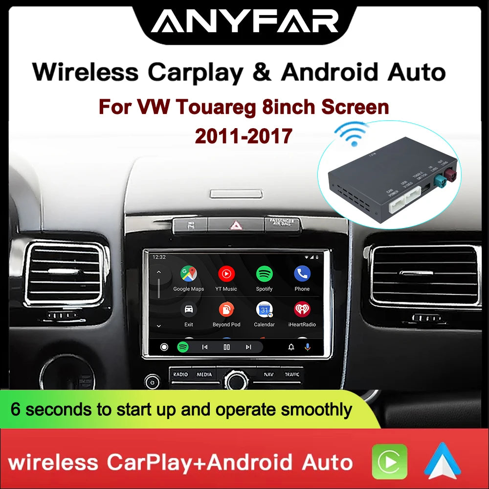Wireless CarPlay and Android auto For VW Volkswagen Touareg With 8inch Screen 2011-2017 Mi