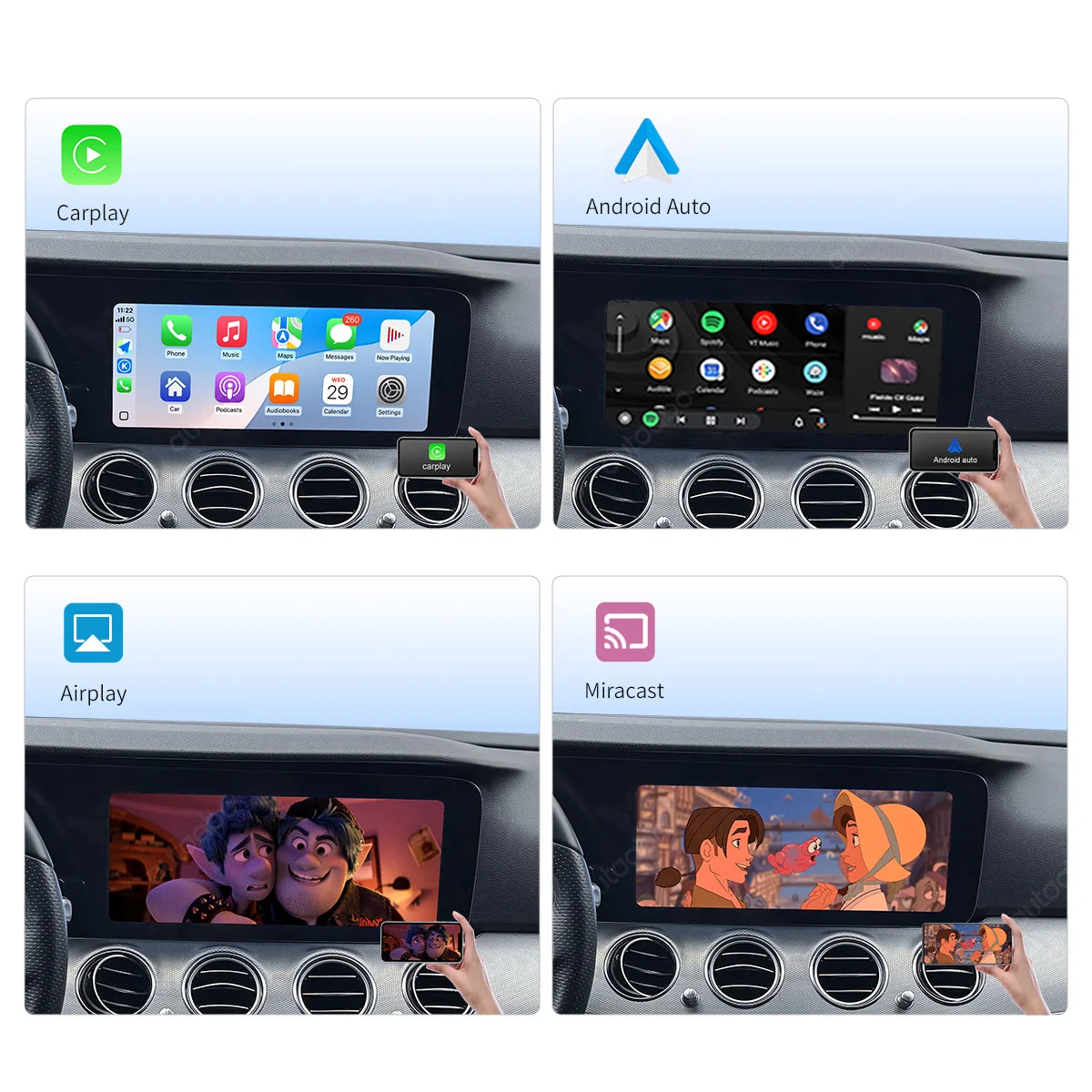 12.3"Screen Wireless CarPlay Android Auto Multimedia Player For Mercedes Benz E Class E200 | AUTOKITSHOP