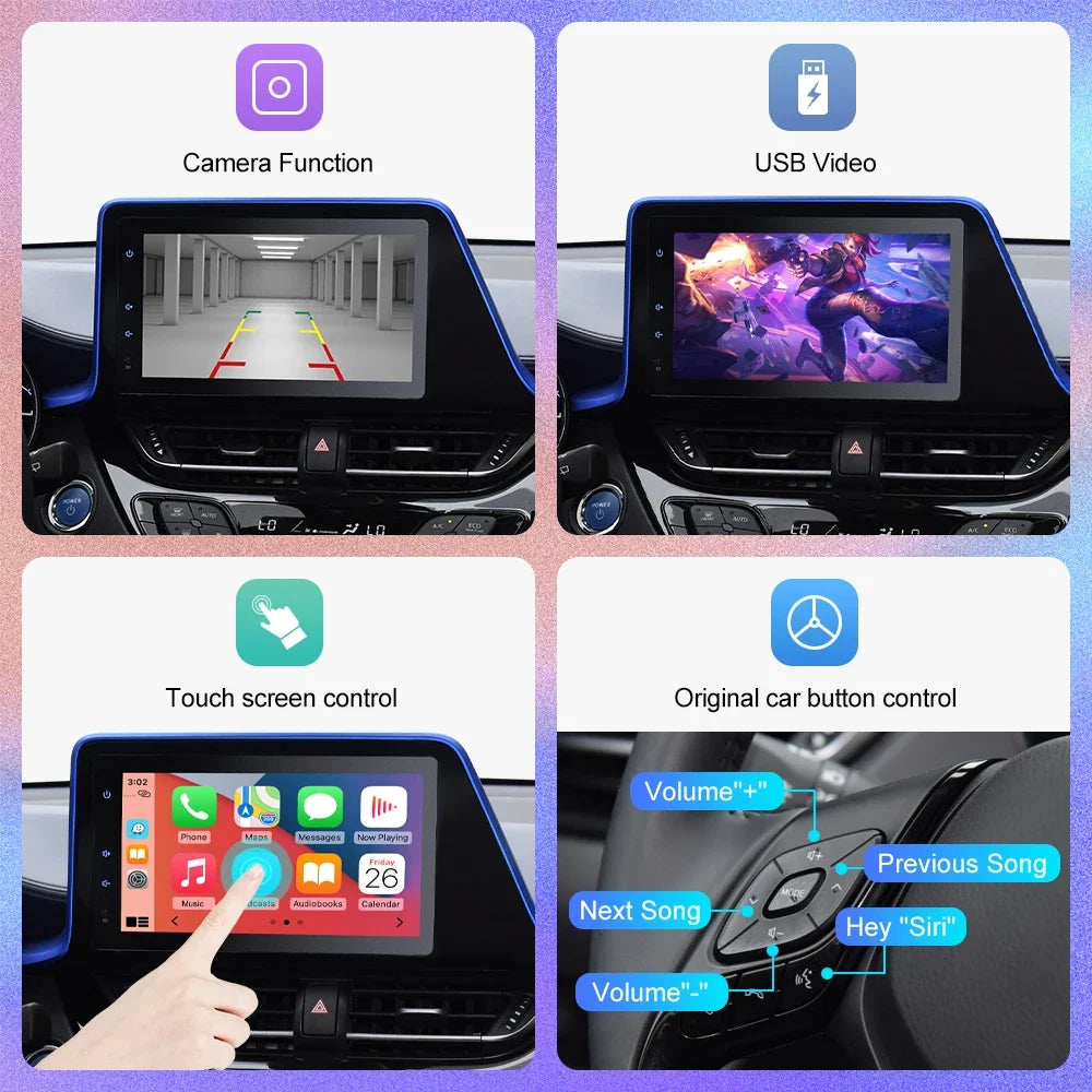 Wireless Carplay Android Auto Adapter for Toyota with Entune2.0 2014-2018 Fits for Tundra/