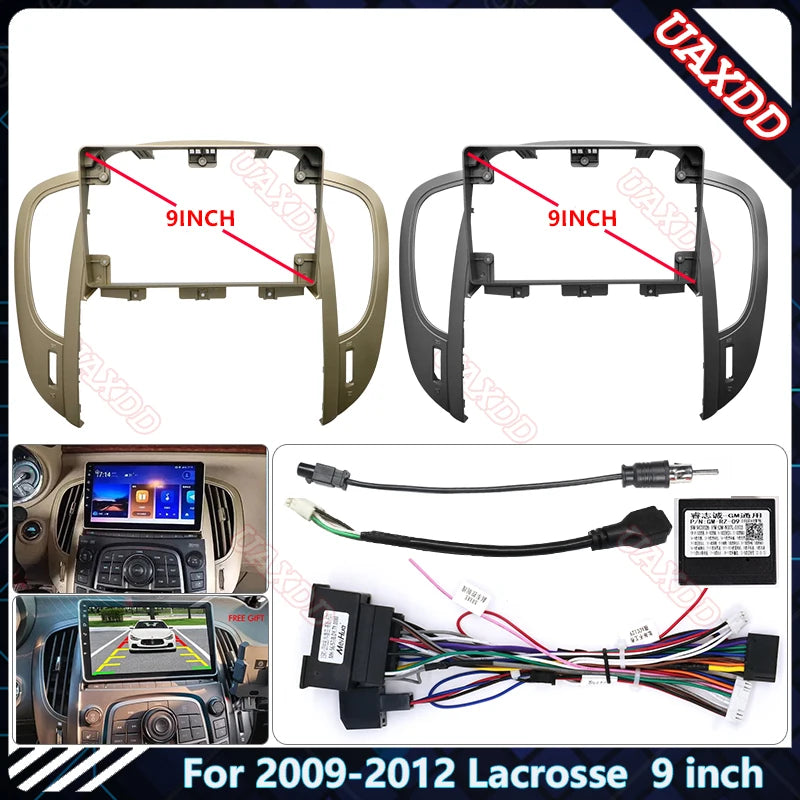 For BUICK 2009-2012 Lacrosse 9inch 2 Din Car CD DVD MP5 Player Radio Android Stereo Harnes