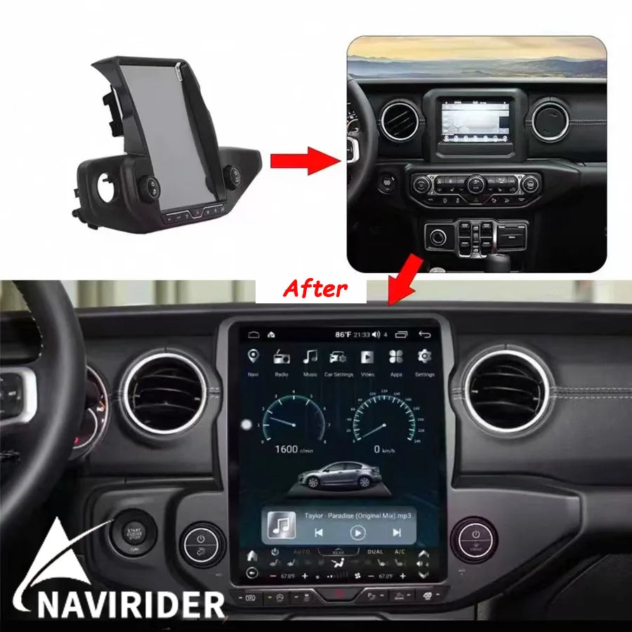 12.1inch Android 13 Screen Car Radio 2din For Jeep Wrangler 2020-2022 Stereo GPS Carplay C | AUTOKITSHOP