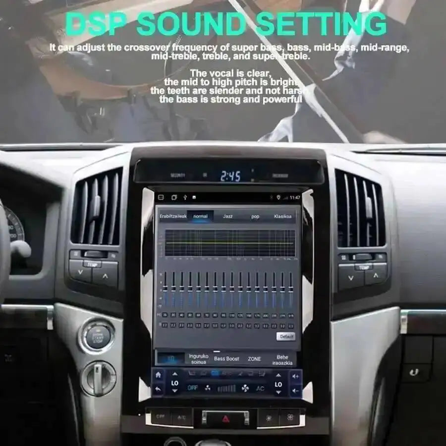 GPS DSP Navi 12.1inch Android 15 Stereo Qled Screen For TOYOTA LAND CRUISER LC200 2008-201