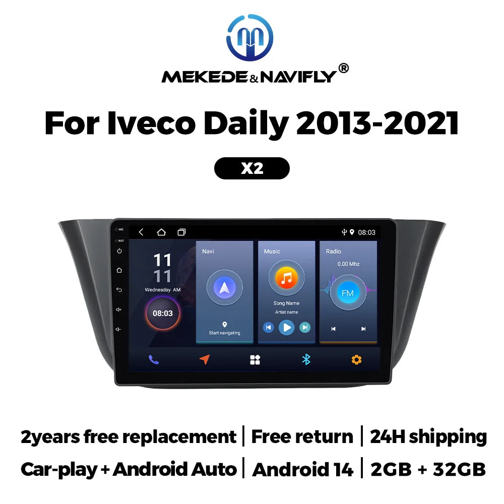 Android 14 Auto Car Radio for Iveco Daily 2013-2021 CarPlay FM Multimedia Video Player GPS | AUTOKITSHOP