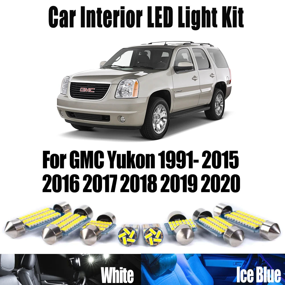 LED Interior Light Kit for GMC Yukon 1991- 2017 - Canbus Dome Map Door Trunk Bulbs | AUTOKITSHOP