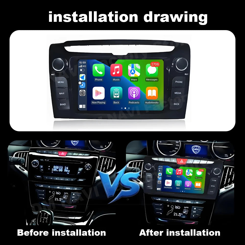 Car Radio Multimedia Player for Lancia YPSILON 2011 2012 2013 - 2016 Android Auto Wireless