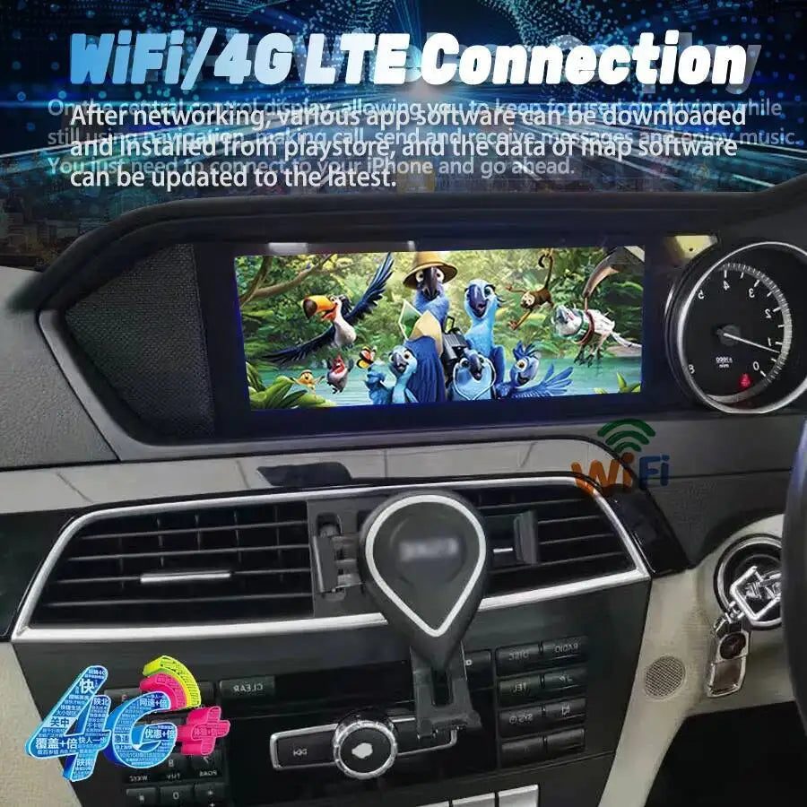 Carplay Car Radio stereo For Mercedes Benz C-Class W204 2011-2014 Android 14 RHD wireless