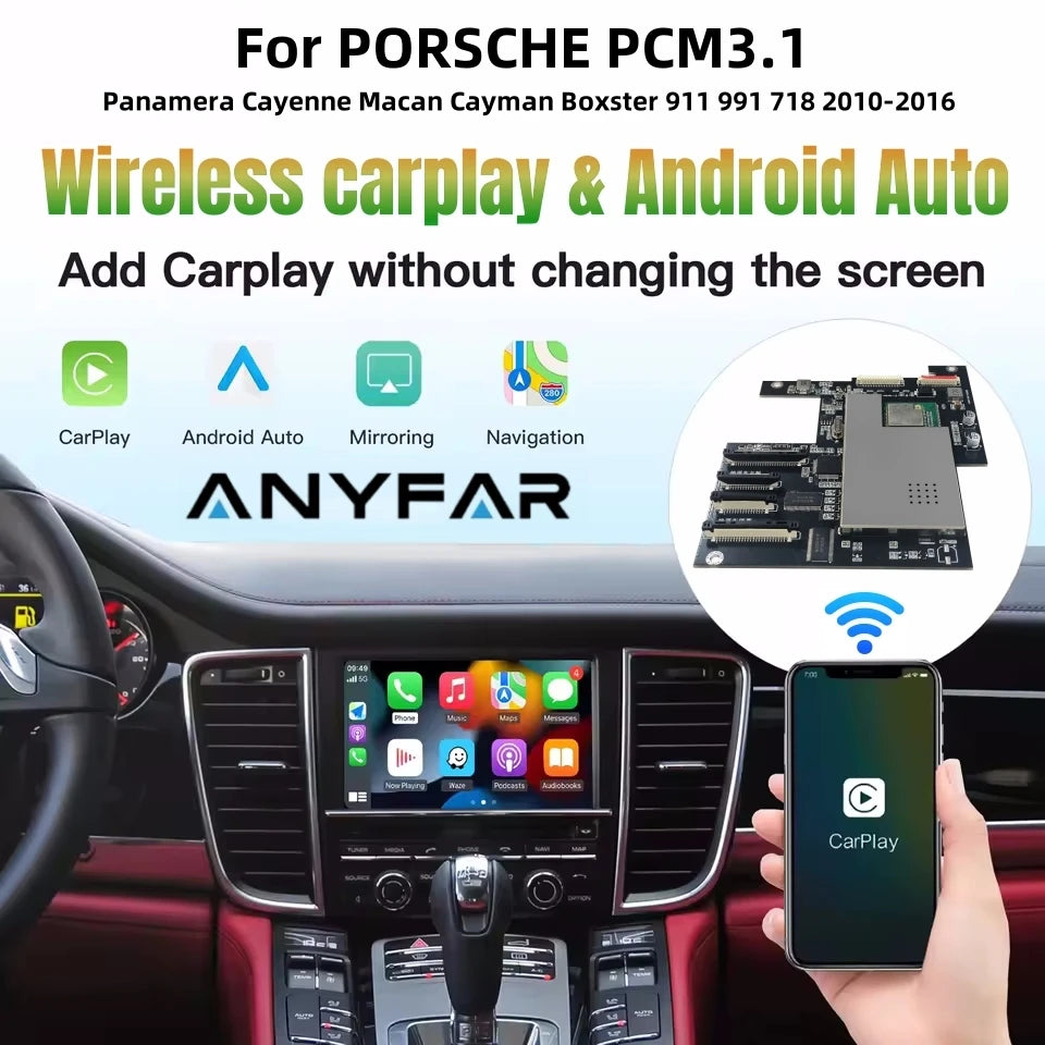 ANYFAR Wireless Carplay Android Auto Fits For Porsche PCM3.1 Panamera Cayenne Cayman Macan | AUTOKITSHOP