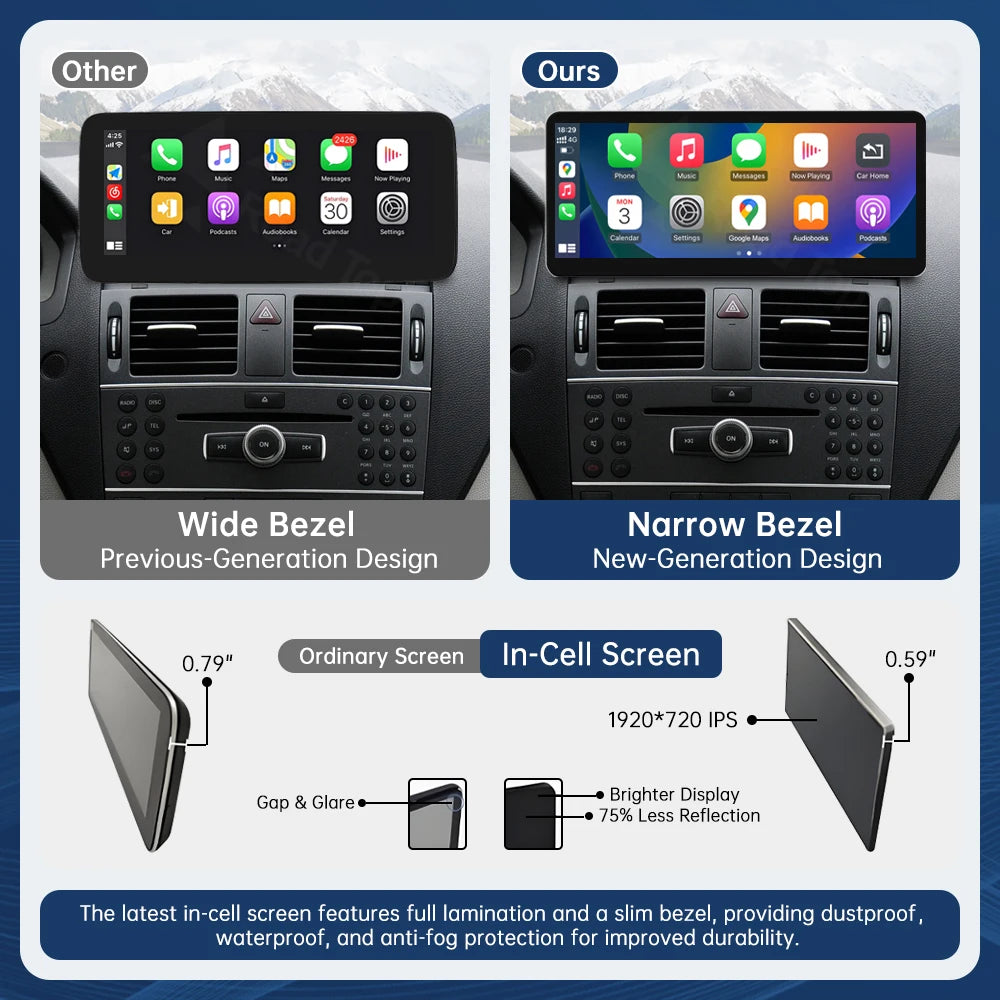 CN 12.3''Multimedia Display For Benz C Class W204 2008-2010 NTG4.0 Touch Screen Wireless C | AUTOKITSHOP
