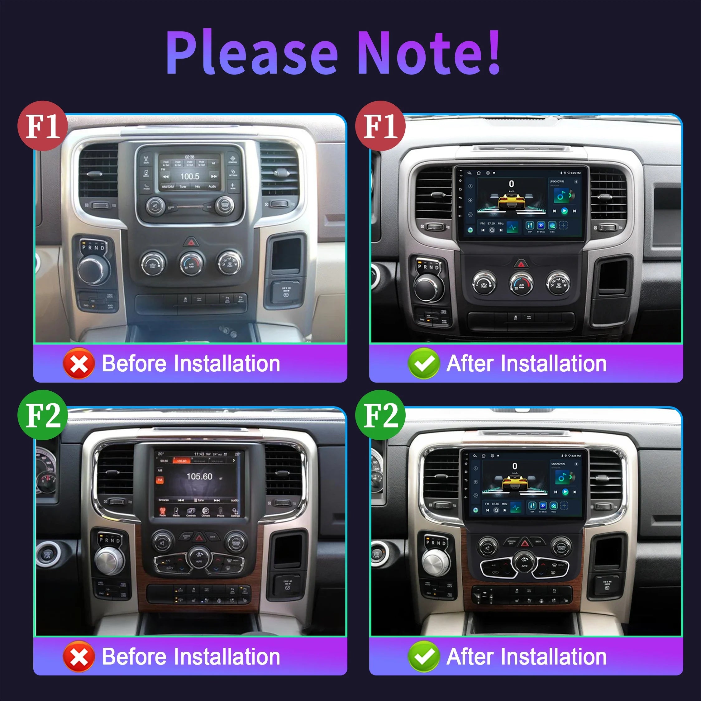 9" Car Radio For Dodge RAM 1500 2500 2013-2019 Android 16 Wireless BT Carplay Multimedia N