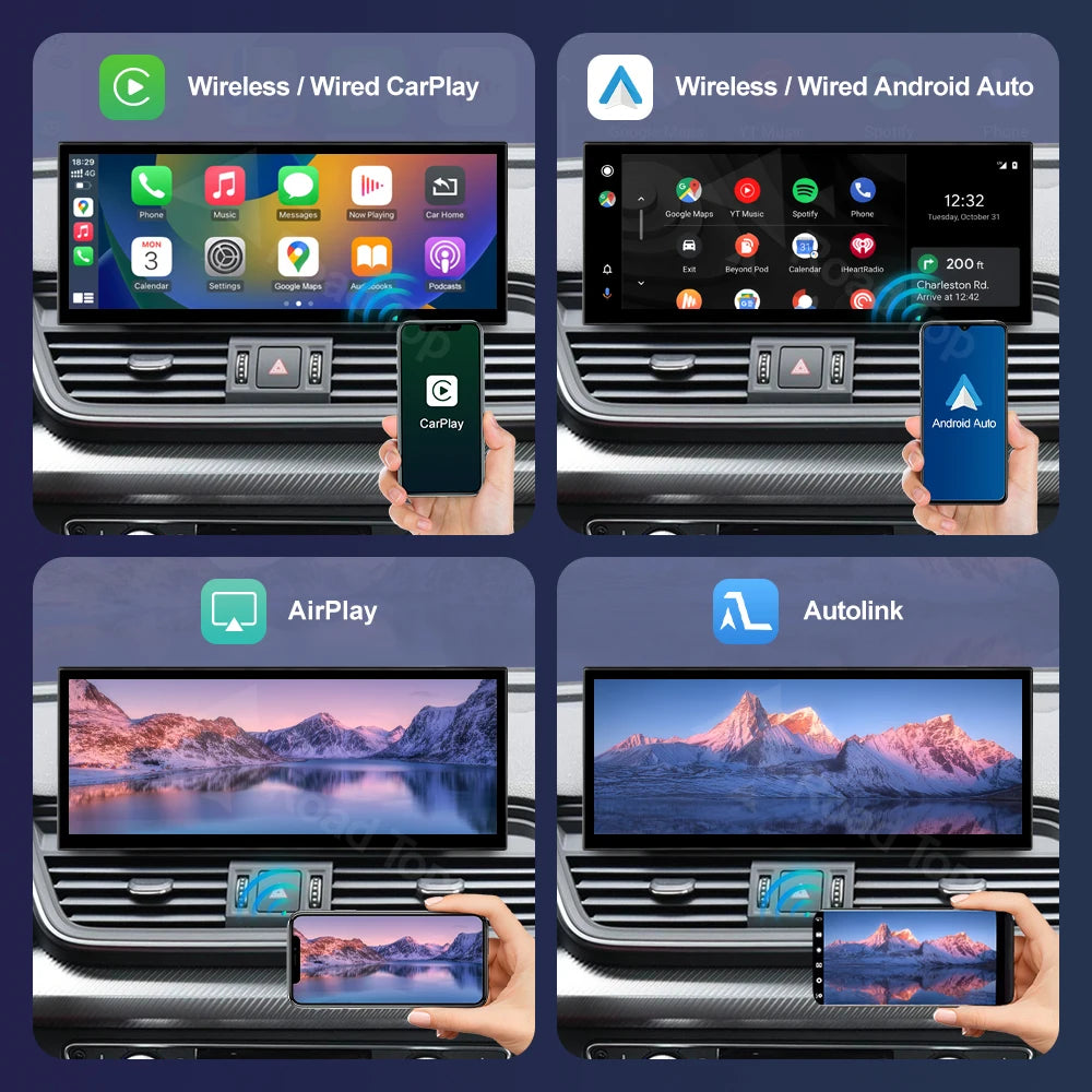 Road Top 12.3"1920*720 Car Multimedia Touch Screen For Audi Q5 2018-2019 Wireless Carplay