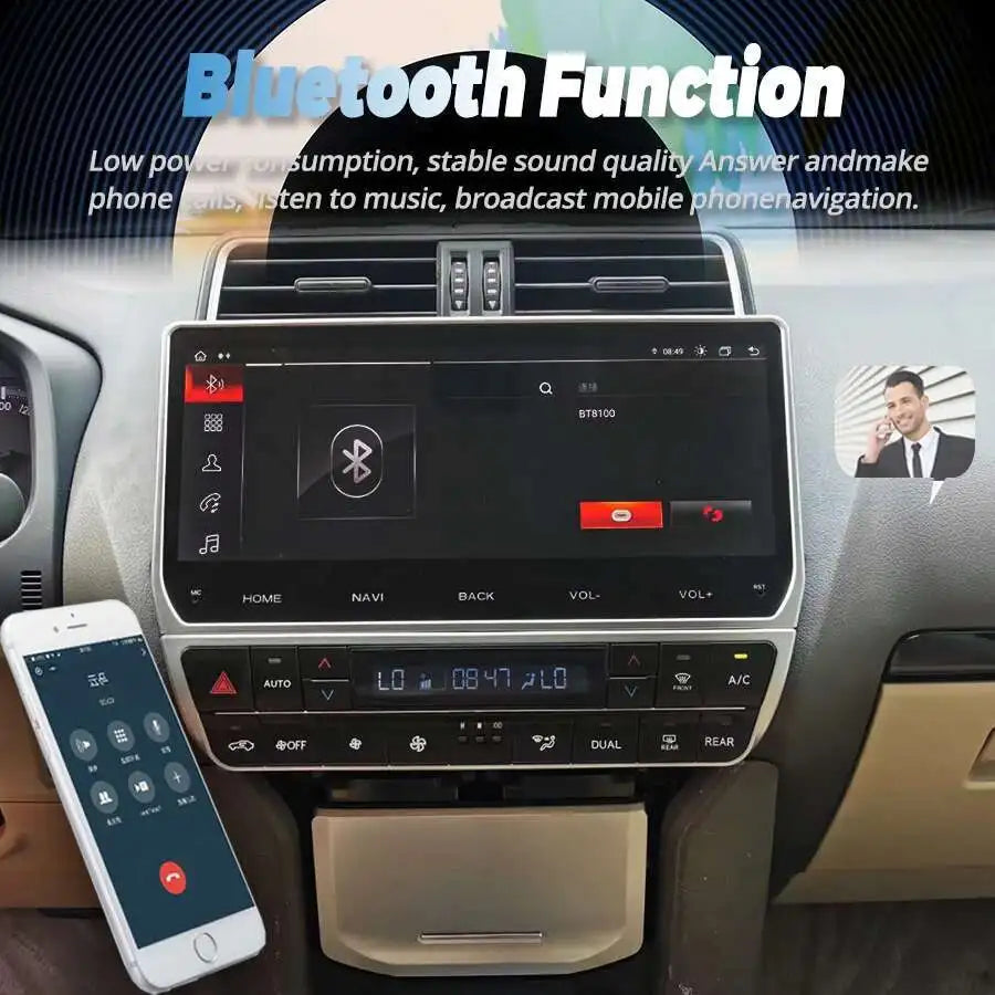 12.3inch Car Radio For Toyota Land Cruiser Prado 150 2018-2023 Car Multimedia Vedio Player