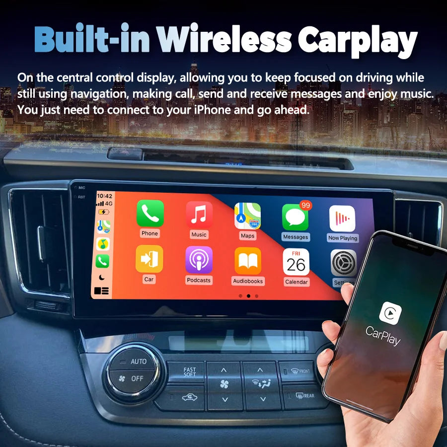 10.25" Android Screen For Toyota RAV4 RAV 4 Xa40 2012-2019 Stereo GPS Carplay Autoradio Ca