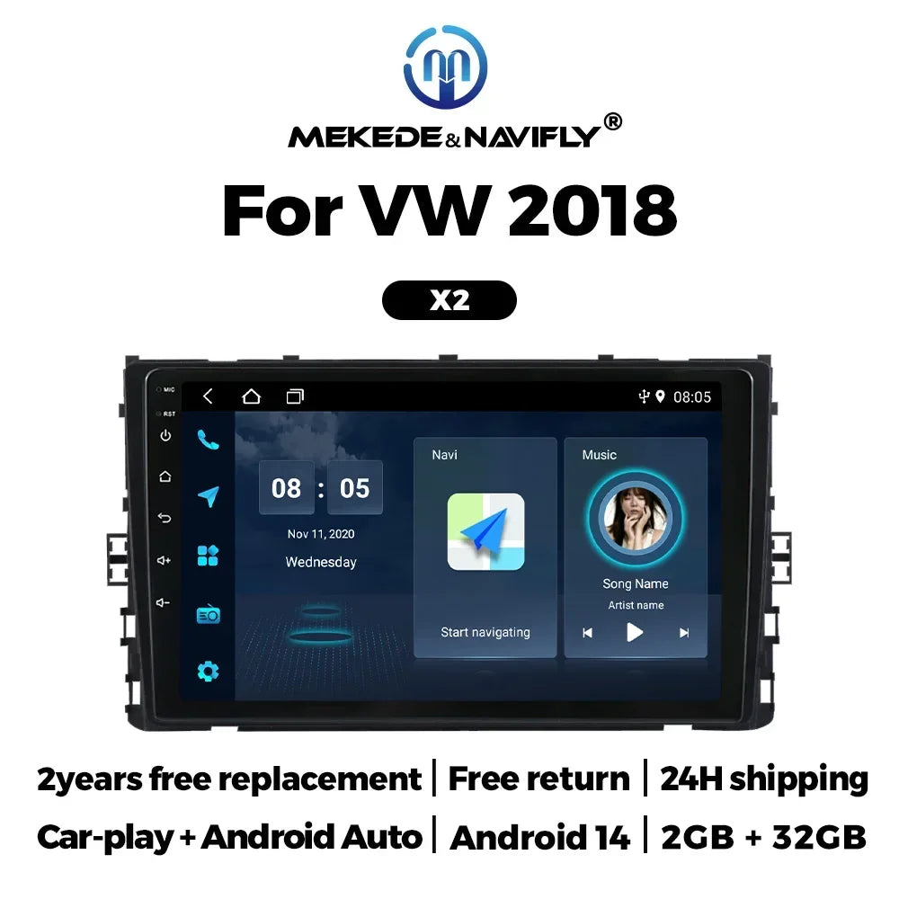 Android 2din Car Radio for Volkswagen VW T-Cross MQB Tiguan Atlas Carabelle T6.1 Passat 20 | AUTOKITSHOP