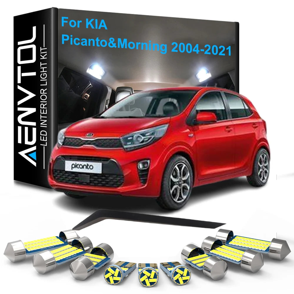LED Interior Light Kit for KIA Picanto Morning SA TA JA 2004-2010 - Canbus Dome Map Door Trunk Bulbs | AUTOKITSHOP