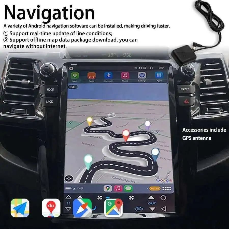 Navigation Wireless BT Carplay Qled Screen For Toyota Fortuner 2016-2020 Android 14 GPS Ca