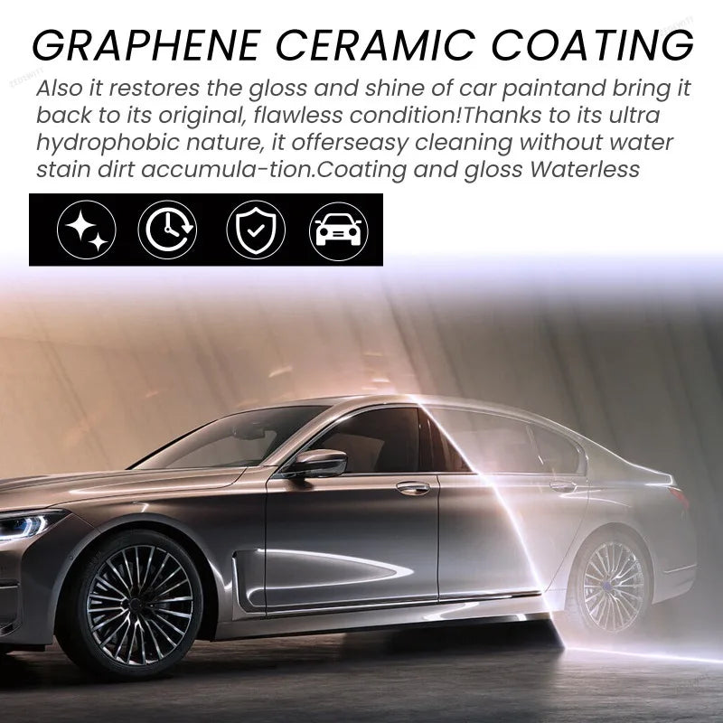 Auto Paint Care 70ml Graphene Ceramic Coating Nano Liquid Glass Plated Crystal Car Polish With S - Automotive LED Light