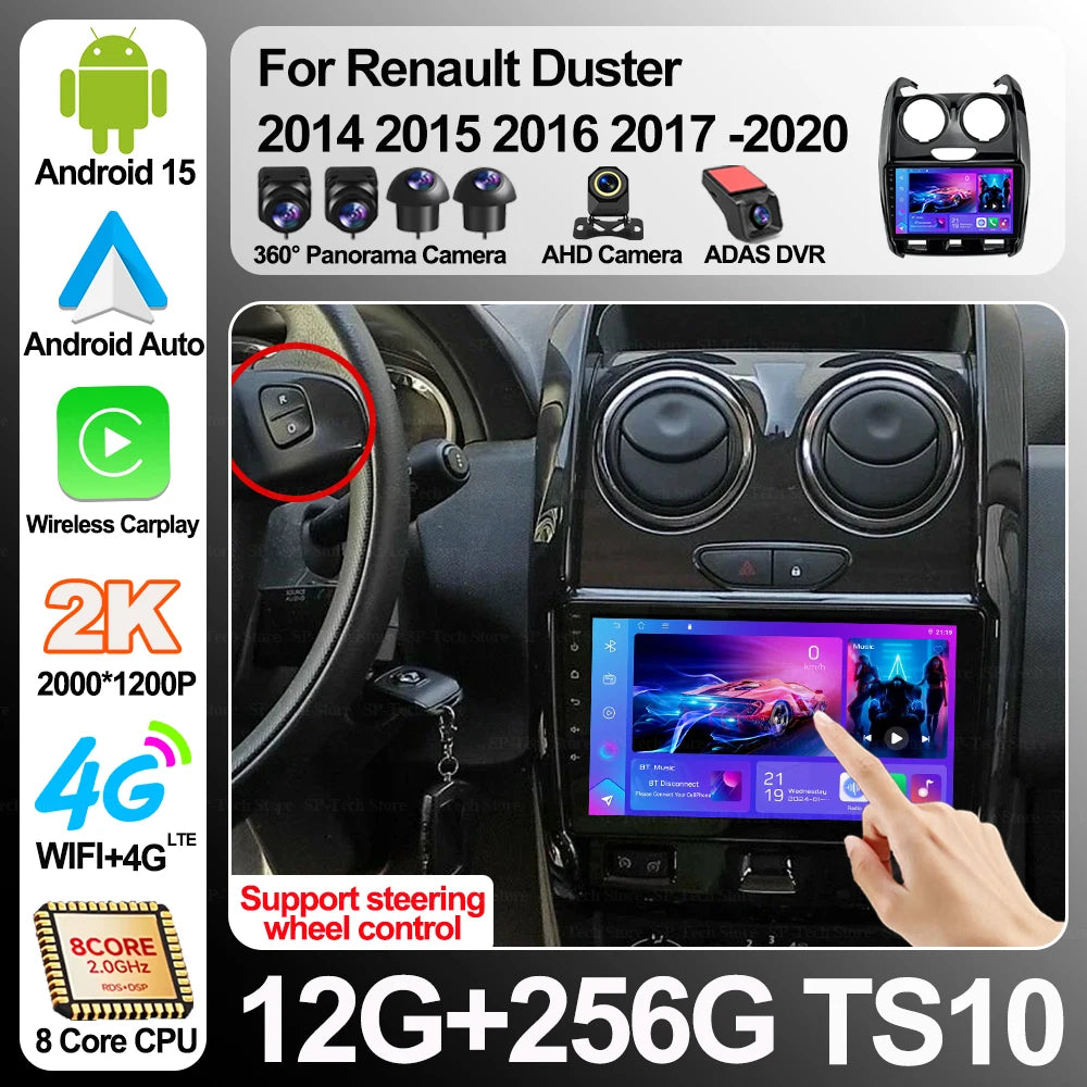 Android 16 For Renault Duster 2014 2015 2016 2017-2020 Car Radio Multimedia Video Player G | AUTOKITSHOP