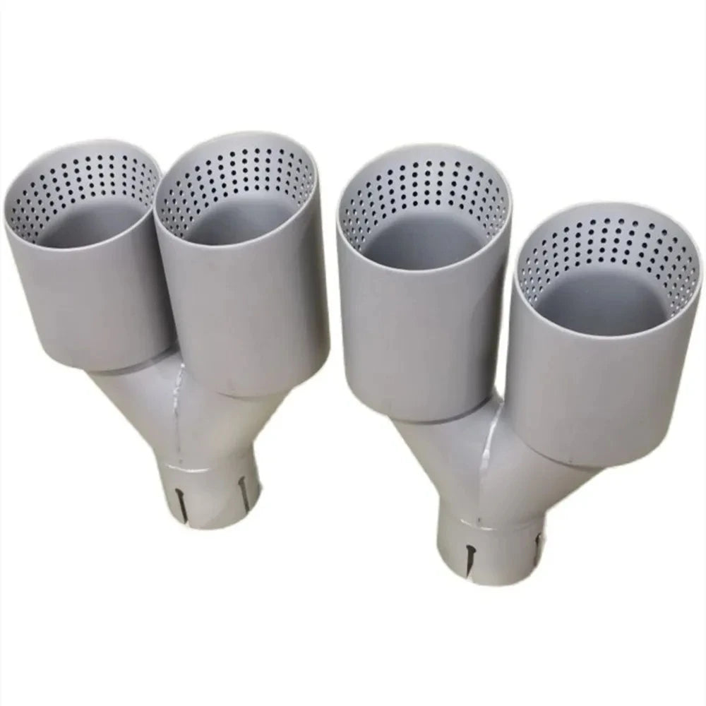 1Pcs Double Matte Stainless Steel Car Muffler Tip Exhaust Tip System Pipe Universal Exhaust Tip  - Automotive LED Light