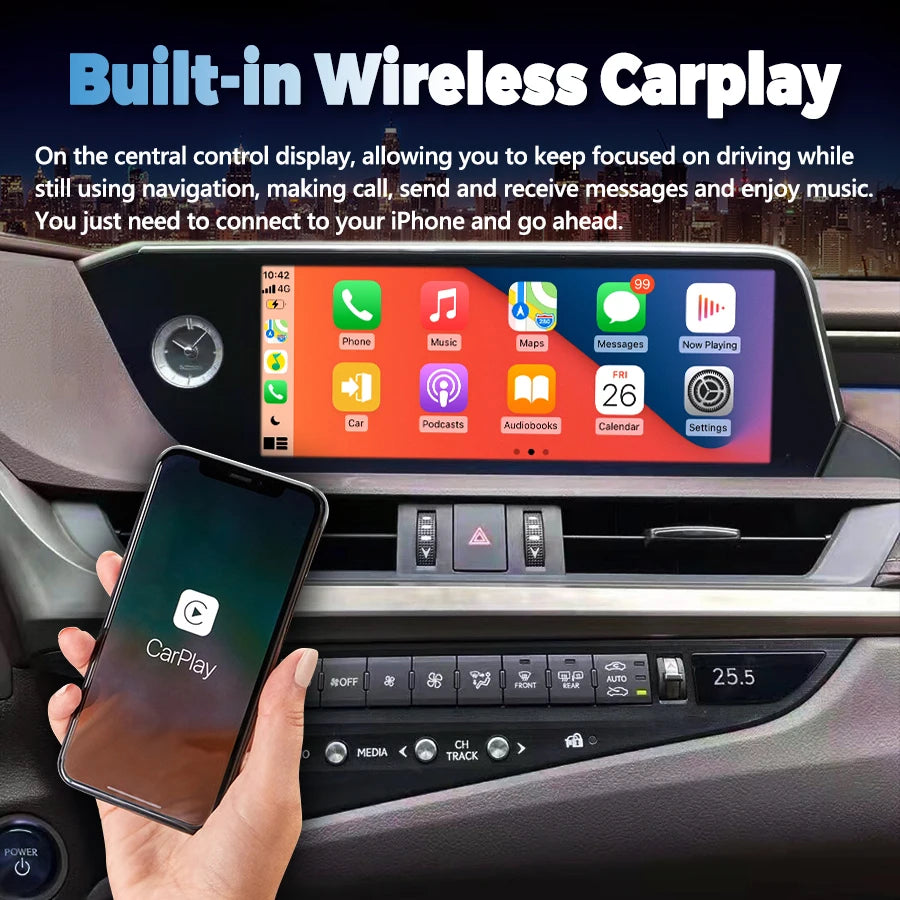 For Lexus ES Es350 ES250 ES300h 2021 2018 Android 14 12.3" Car Multimedia Video Player Wit | AUTOKITSHOP