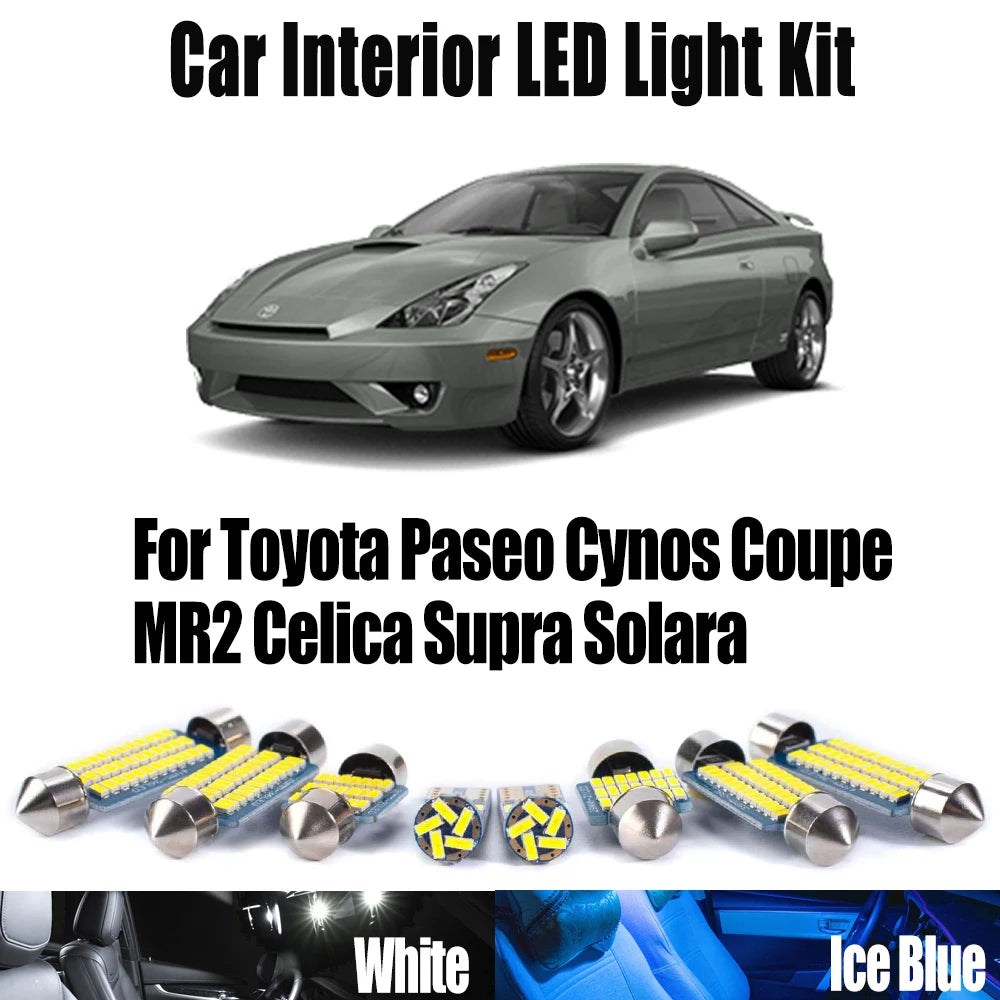 LED Interior Light Kit for Toyota Paseo Cynos Coupe MR2 Celica Supra Solara LED Interior Map Dome Light Kit Accessori...