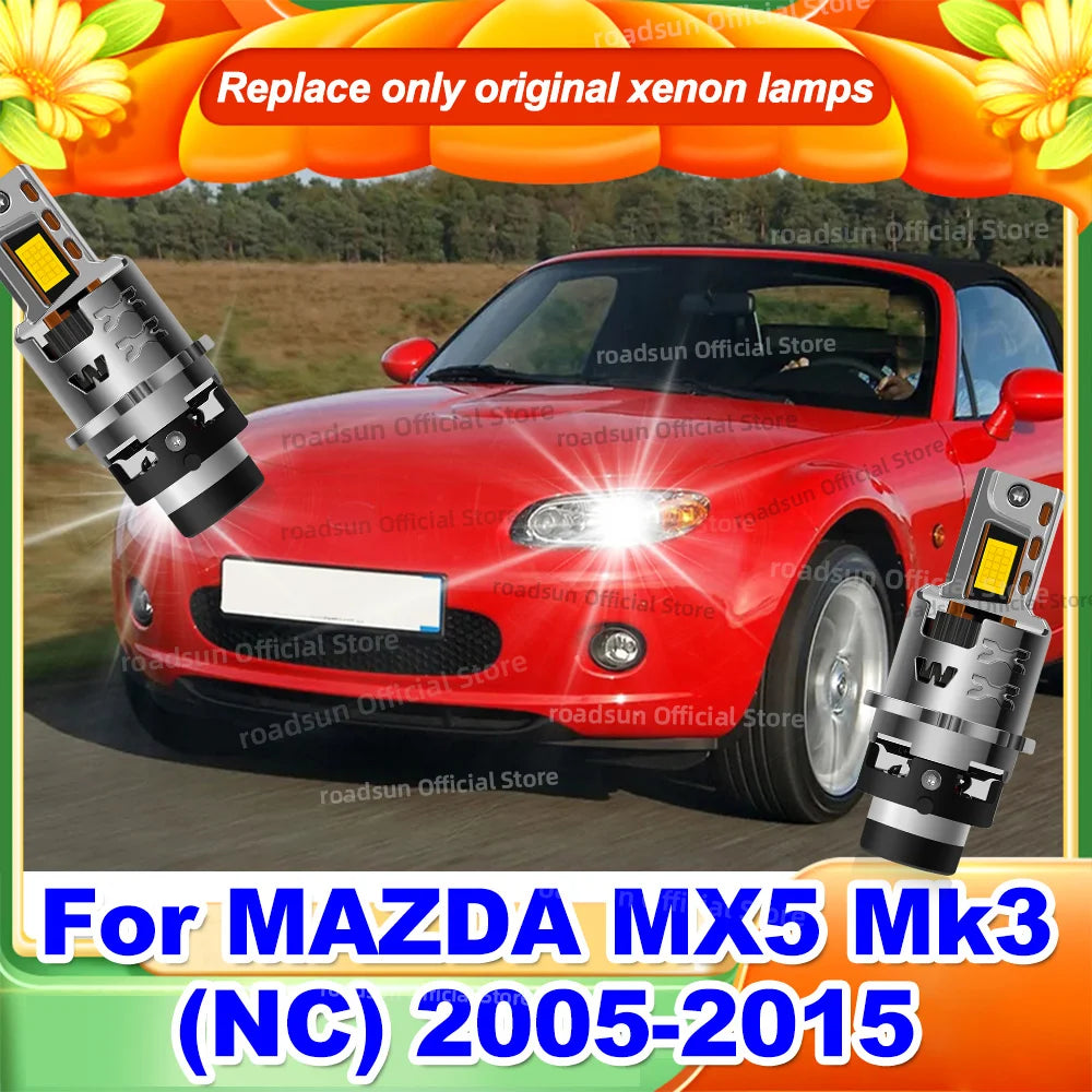 LED Car Headlight Bulb Canbus Xenon HID Upgrade Auto Lamp For MAZDA MX5 Mk3 NC 2005-2015 2