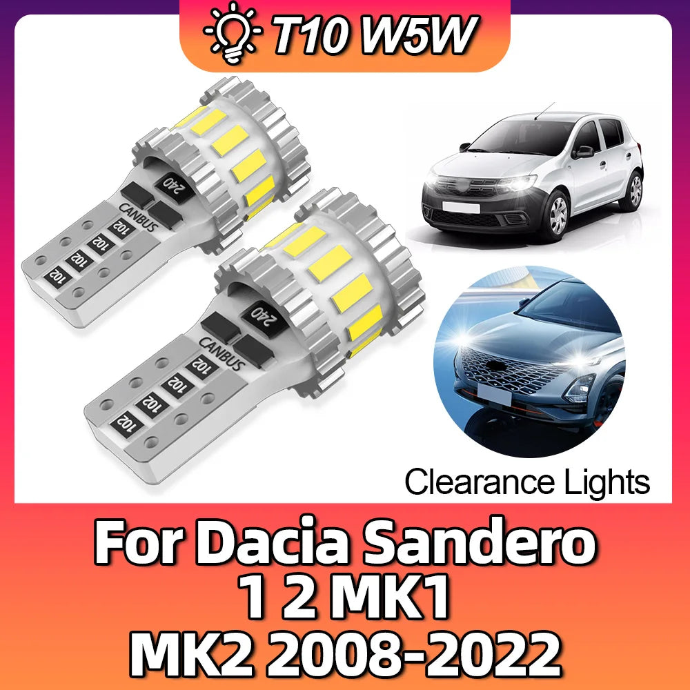 Cars Parking Lamp Clearance CANBUS T10 W5W Lighting For Dacia Sandero 1 2 MK1 MK2 2008 200