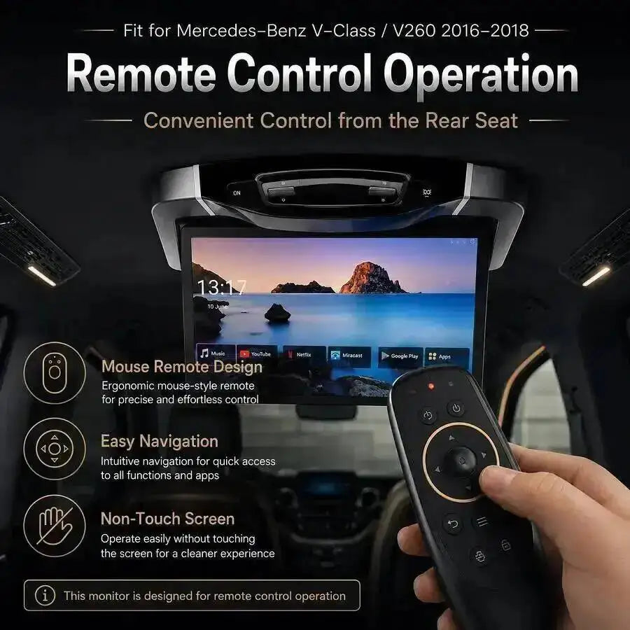 For Mercedes Benz V260 V260L V Class Roof Screen Remote Control Ceiling Monitor Android Mu