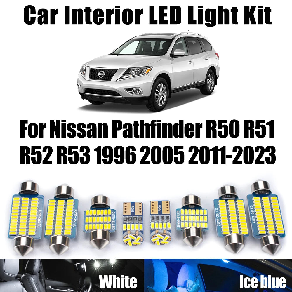 LED Interior Light Kit for Nissan Pathfinder R50 R51 R52 R53 1996 - 2023 - Canbus Dome Map Door Trunk Bulbs | AUTOKIT...
