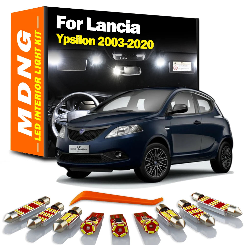 LED Interior Light Kit for Lancia Ypsilon 843 846 312 2003-2015 - Canbus Dome Map Door Trunk Bulbs | AUTOKITSHOP