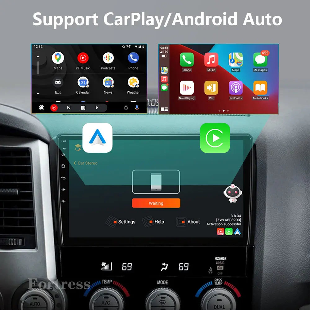Android 16 Car Radio Multimedia Video Player For Toyota Tundra XK50 2007 - 2013 Sequoia XK