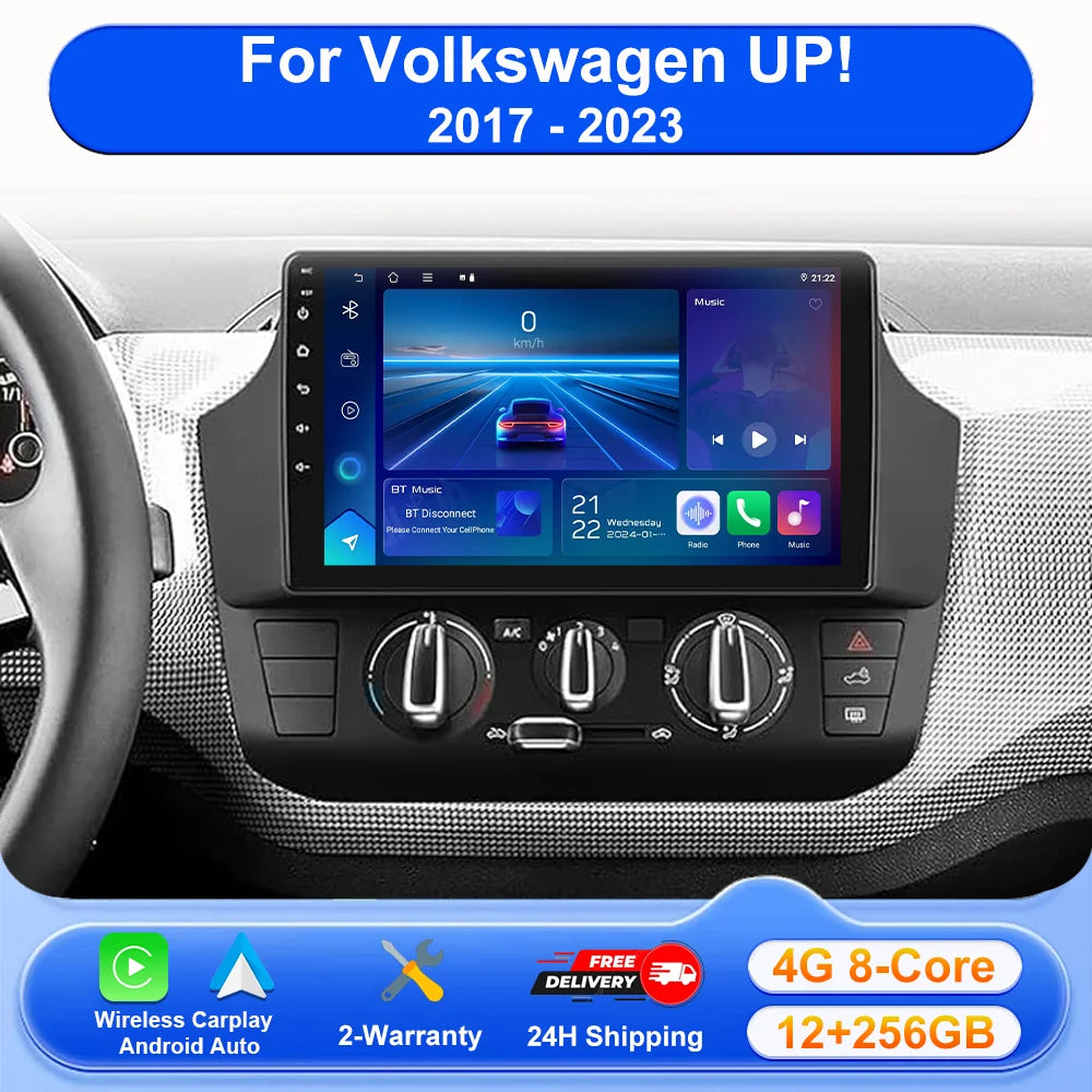 Carplay Android 16 Car Radio For Volkswagen UP! 2017 - 2023 UP Manual A/C Car Multimedia G