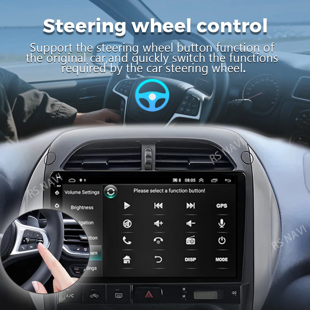 Android 16 For Toyota RAV4 2 CA20 CA20W XA20 2003 - 2005 2K QLED Stereo Car Radio Multimed