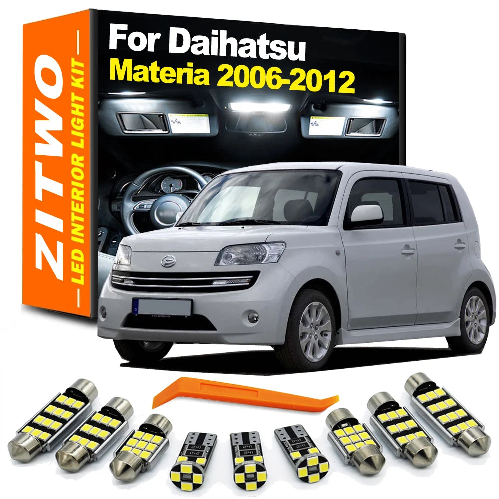 ZITWO 8Pcs Car LED Interior Light Bulb Kit For Daihatsu Materia 2006 2007 2008 2009 2010 2011 2012 Number Plate Lamp Accessories