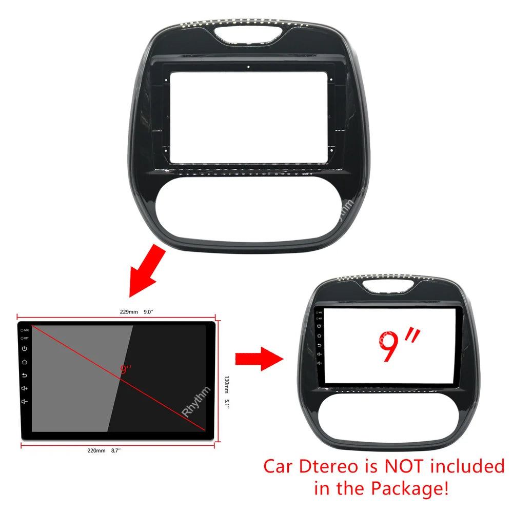 Fits Car Frame For Renault Capture 2015 -2019 Auto / Manual Dashboard Refitting Stereo 9 I | AUTOKITSHOP