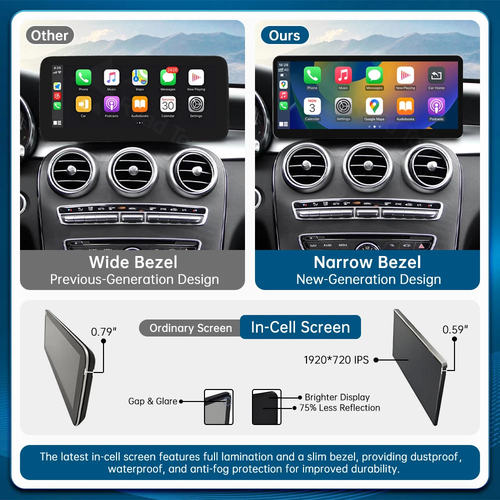 12.3'' Wireless CarPlay Android Auto Multimedia Screen For Mercedes Benz GLA CLA GLC A B C | AUTOKITSHOP
