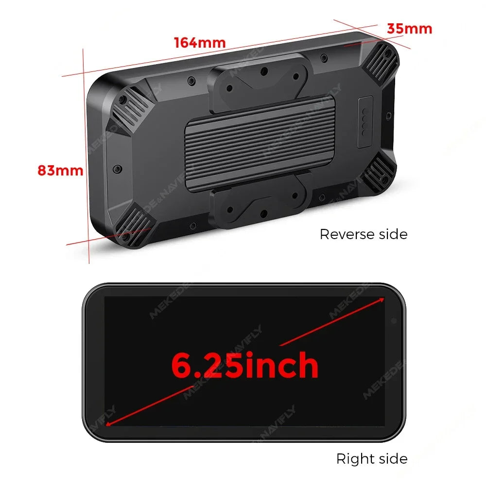 6.25Inch Wireless Android Auto CarPlay Motorcycle Portable Navigation GPS IP67 Waterproof  | AUTOKITSHOP