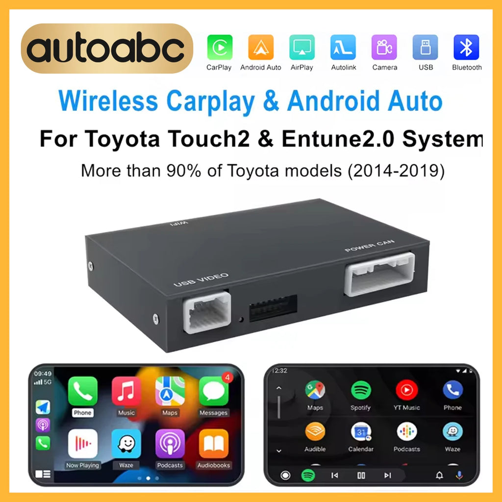 2025 NEW Carplay Android Auto for Toyota Touch2 Entune 2.0 Highlander Tundra Sienna Prius