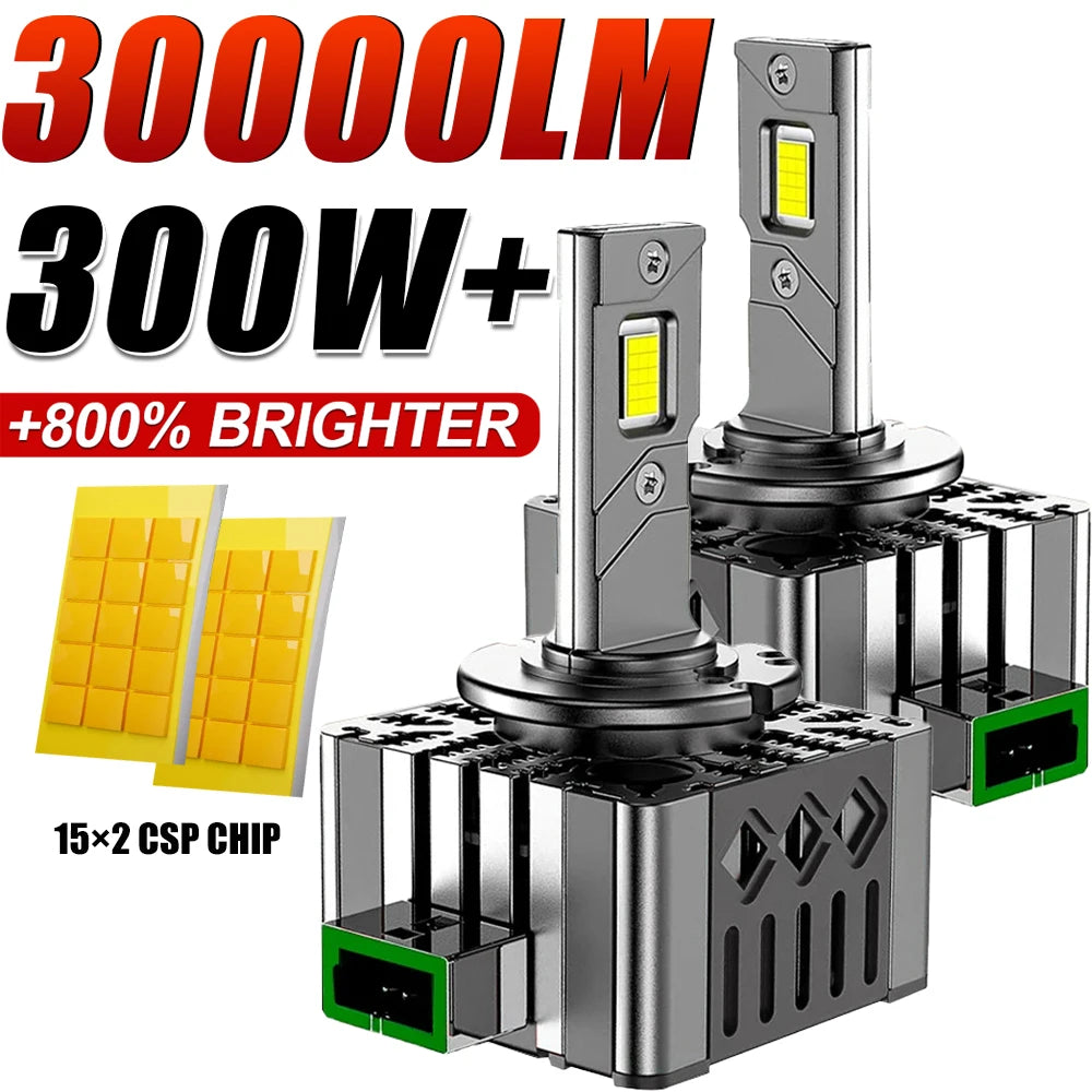 D1S D3S LED Headlights Canbus No Error 300000LM 300W Power Auto Lamp 30PCS 9570 CSP HID D1