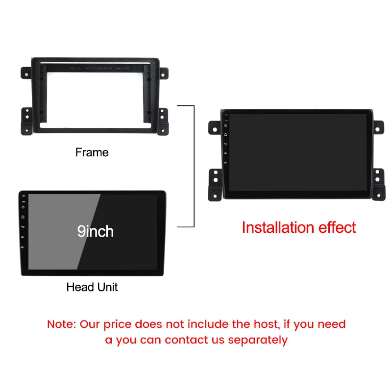 2 DIN Car Radio Fascia Adapter for Suzuki Grand Vitara 2005 - 2015 Panel 9inch Dash Mounti | AUTOKITSHOP