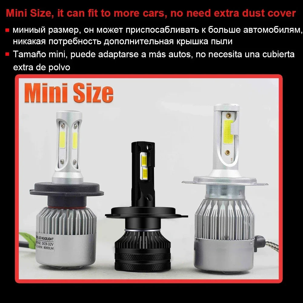 Domx CSP H1 H4 H7 Led Canbus H8 H11 HB3 9005 HB4 9006 Led Headlights Mini 1200W 1200000LM