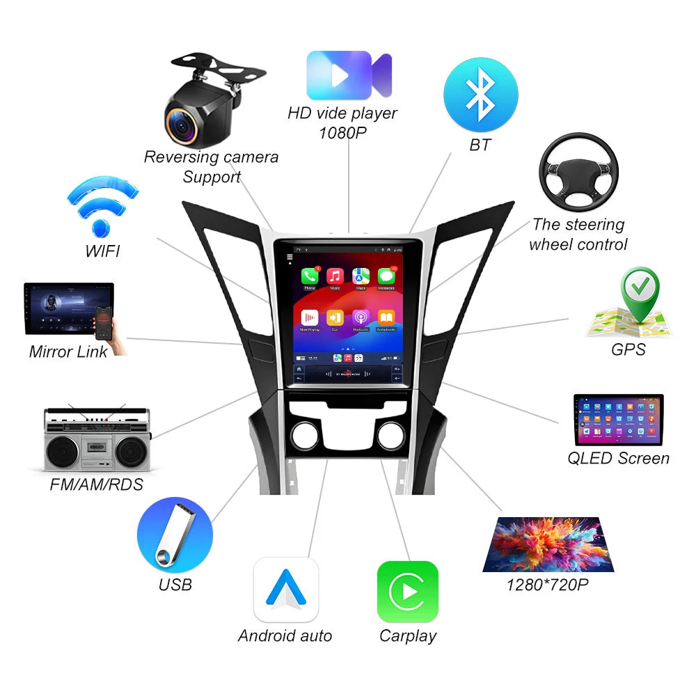 9.7 Inch Android 16 For Hyundai Sonata Yf 8 2010-2018 Car Radio Carplay Auto Multimedia An | AUTOKITSHOP