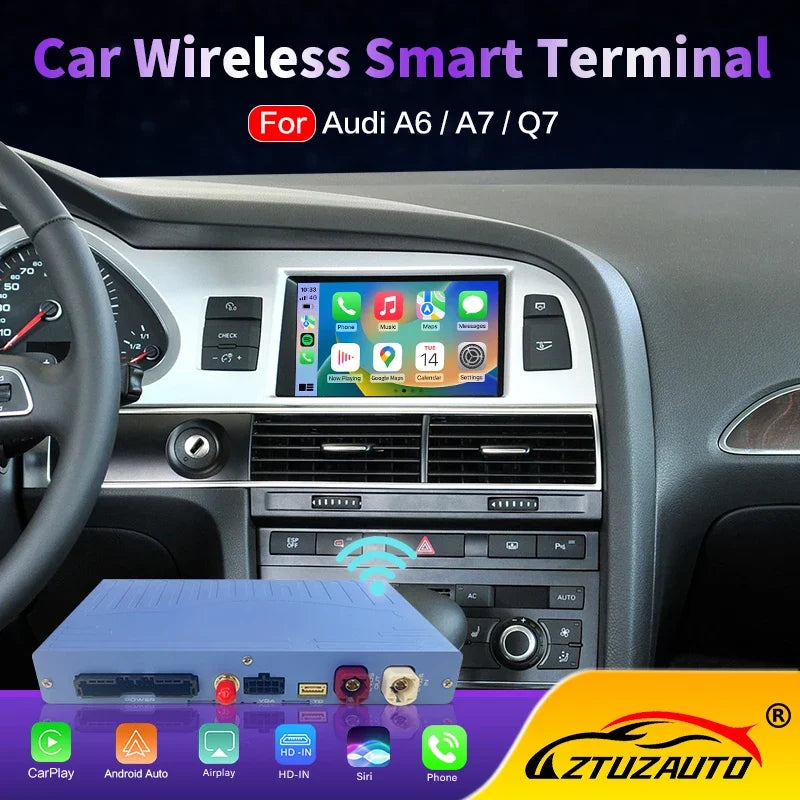 Modified Wireless CarPlay Android Auto Interface for Audi A6 A7 C6 Q7 2009-2015, with Mirr