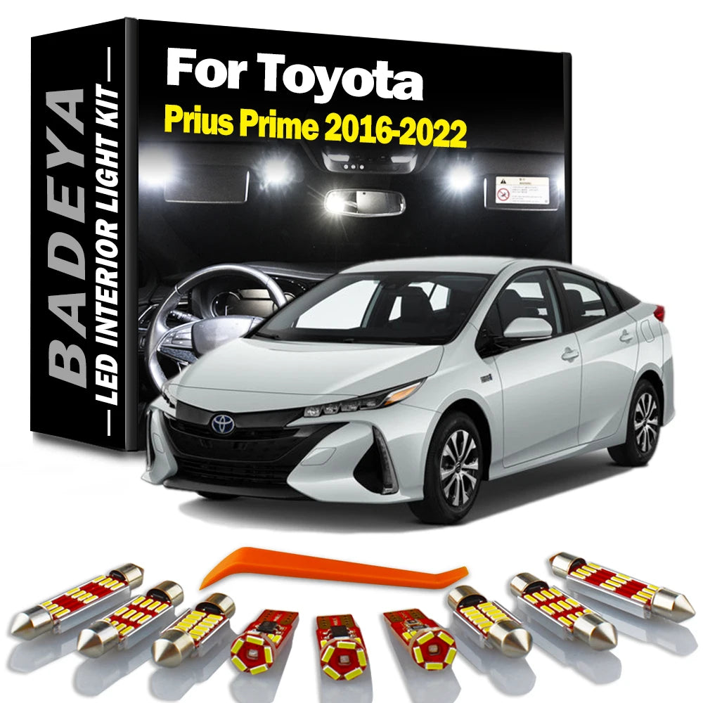 BADEYA 12Pcs For Toyota Prius Prime 2016 - 2018 2019 2020 2021 2022 LED Interior Reading L