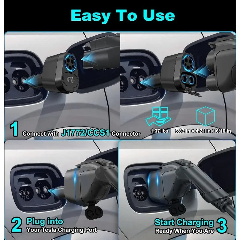 EV Charging Converter CCS1 J1772 Adapter 250KW For Tesla Model 3 Y X S AC DC Qui for Tesla Model 3 J1772 CCS1 - Automoti