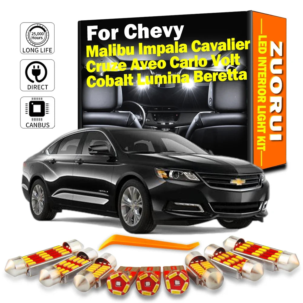 LED Interior Light Kit for Chevrolet Chevy Malibu Impala Cruze Aveo Beretta Cavalier Cobalt Volt Lumina Carlo - Canbu...