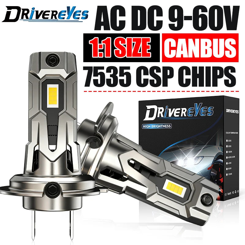 Ultra Bright H7 LED CANBUS Light 1:1 Halogen Lamp Car Headlight With Fan 6000K White Turbo