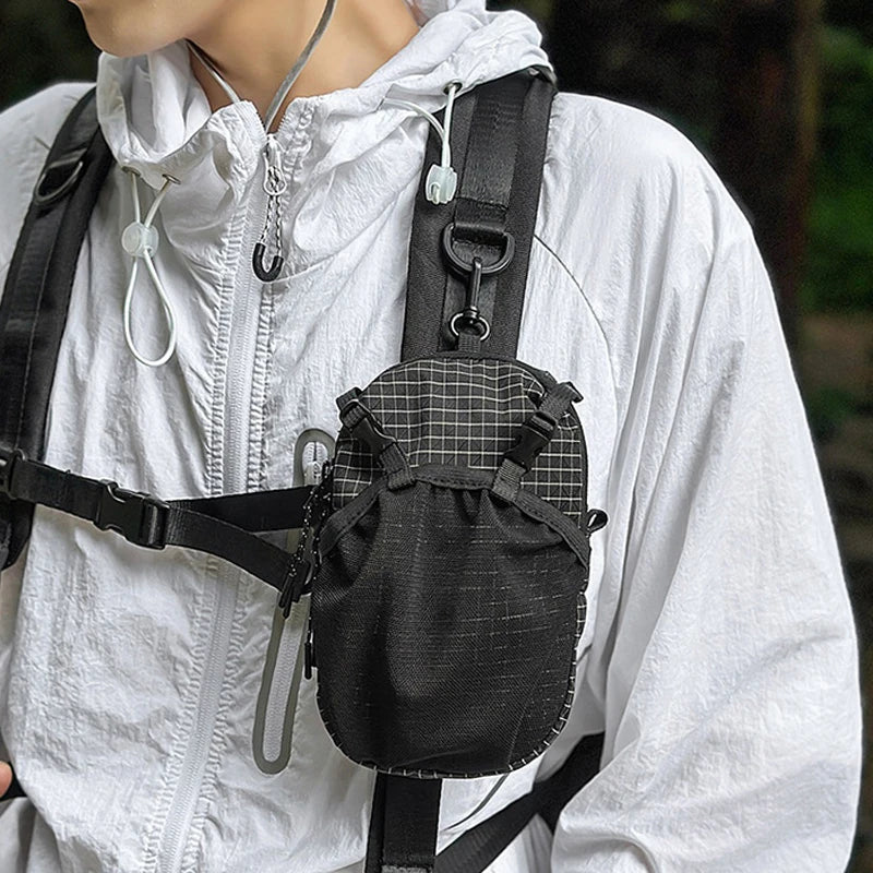 Water Bottle Holder Phone Pocket Outdoor Waterproof Adjustable Strap Nylon Backpack Shoulder Pou - Automotive LED Light