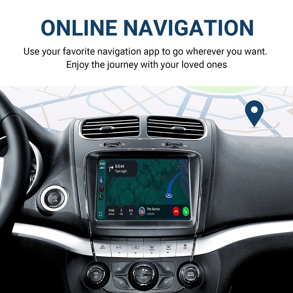 Wireless CarPlay Android Auto For Fiat Freemont 2013-2018 With rear camera